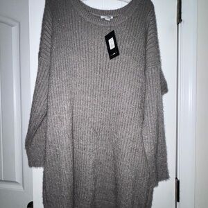 Fashion Nova Heathered Gray Knit Sweater